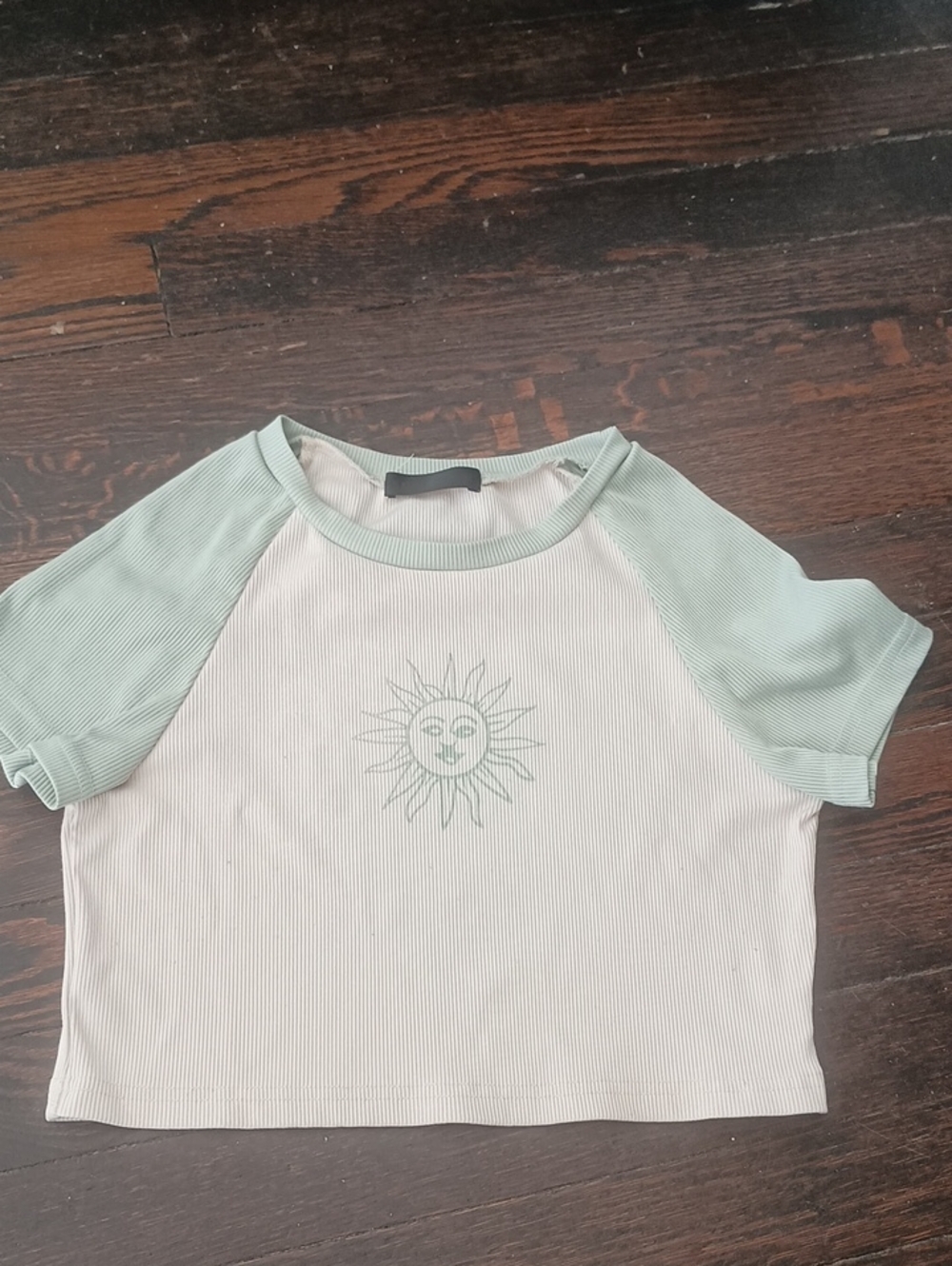 Shein Sun Colorblock Cropped Tee